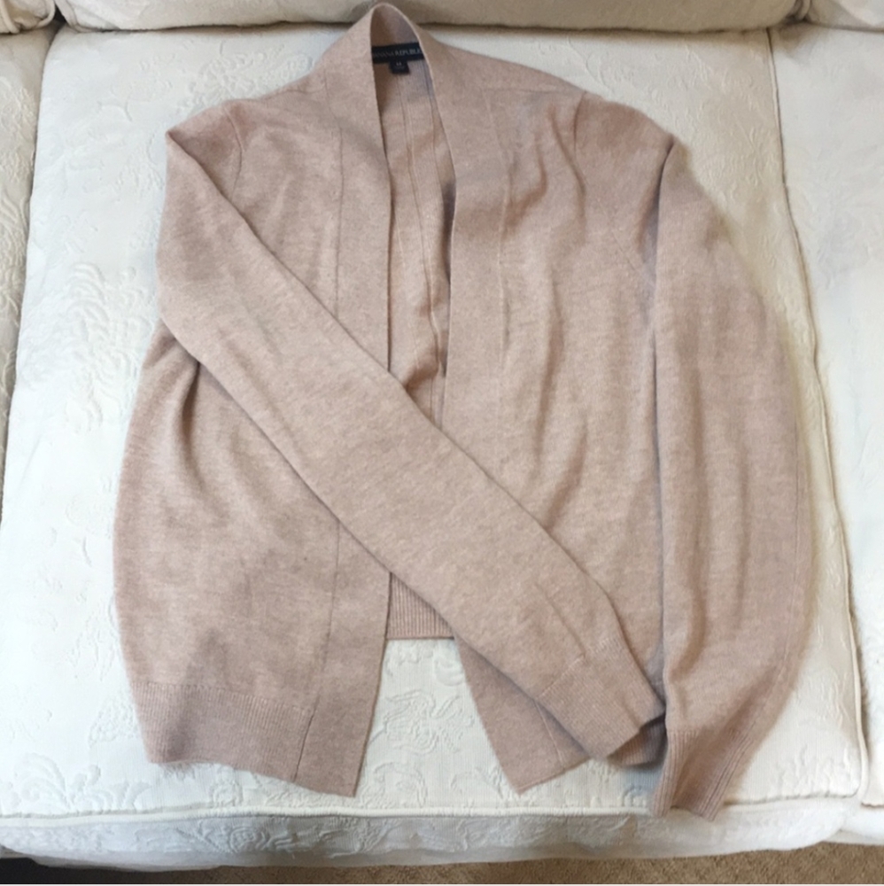 Banana Republic Tan Merino Wool Cashmere Blend Cardigan Neutral Lightweight Fall